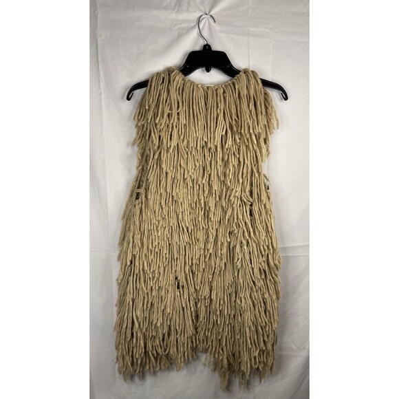 Blu Pepper Crotchet Fringe Vest Women Size S Open Front Shaggy Knit Festival 70s - Picture 2 of 6